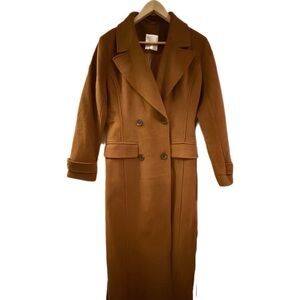 Avec Les Filles Brown Double-Breasted Coat